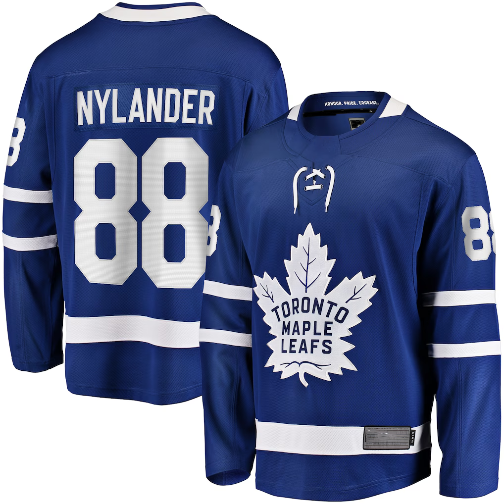 Elroe T.Maple Leafs #88 William Nylander Blue Home Breakaway Player Jerseys