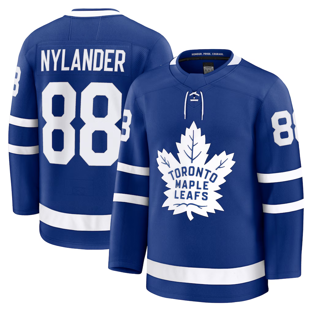 Elroe T.Maple Leafs #88 William Nylander Blue Home Premium Jerseys