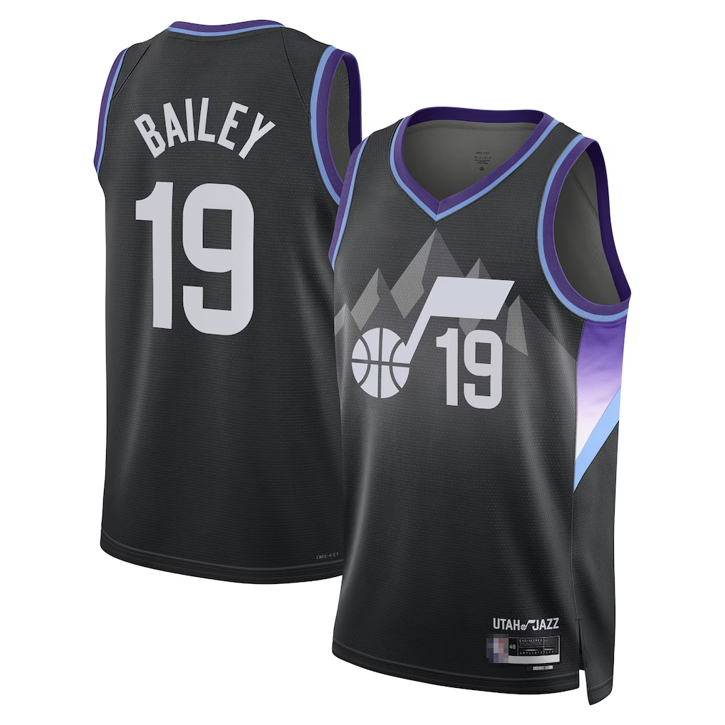 Elroe U.Jazz #19 Ace Bailey Black Swingman Player Jerseys - Statement Edition
