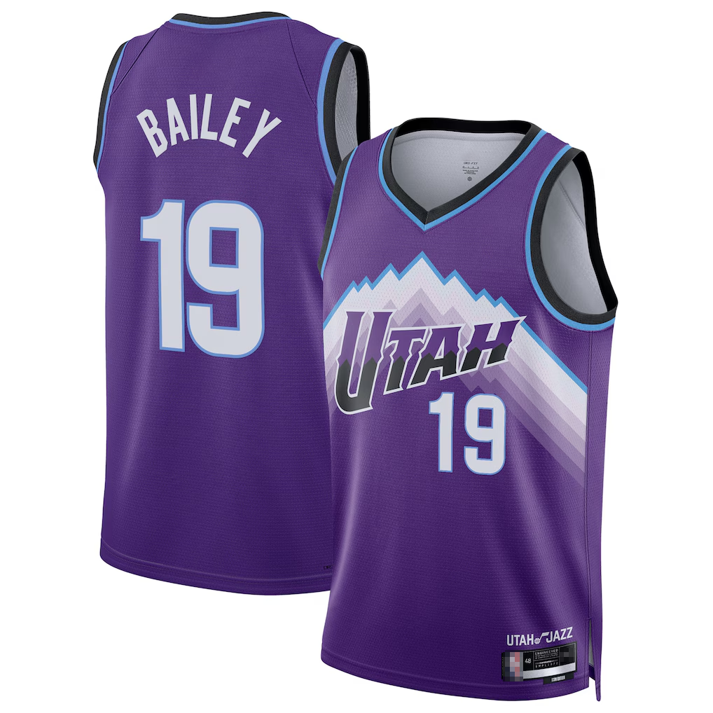 Elroe U.Jazz #19 Ace Bailey Purple Swingman Jerseys - Icon Edition