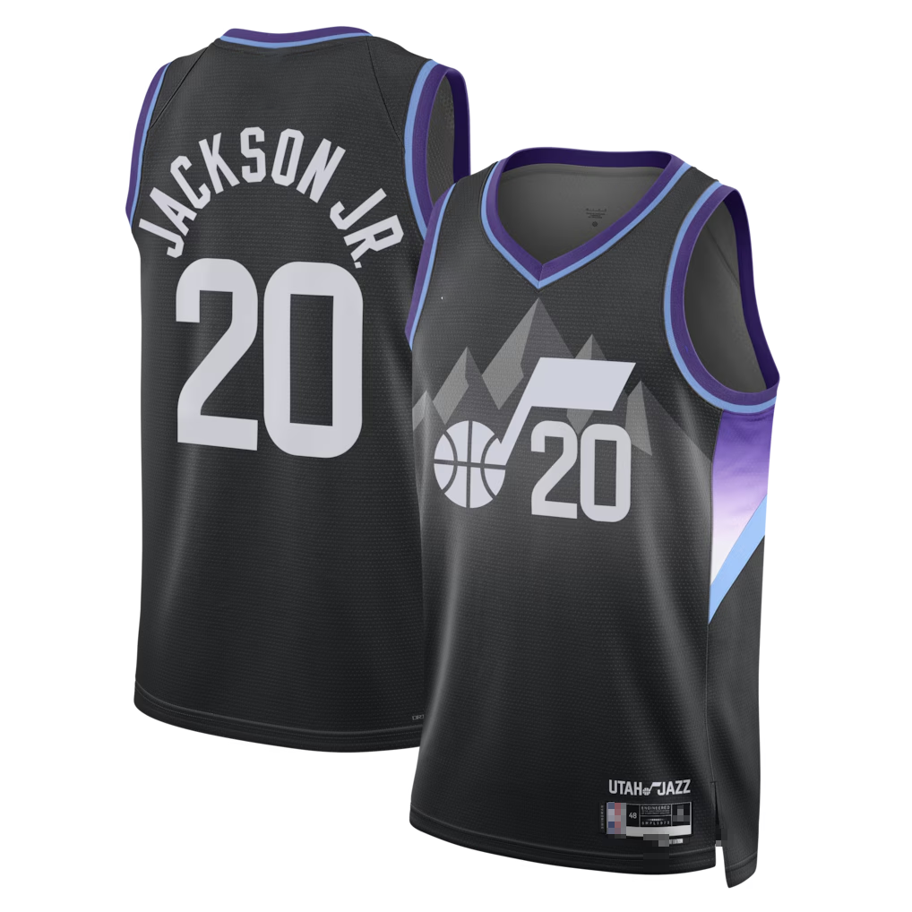 Elroe U.Jazz #20 Jaren Jackson Jr. Black Swingman Jerseys - Statement Edition
