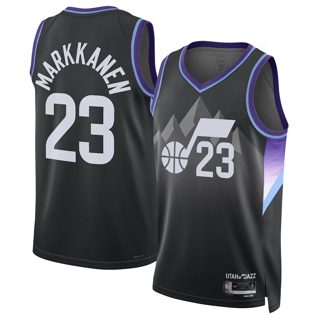 Elroe U.Jazz #23 Lauri Markkanen Black 2024-2025 Swingman Jerseys - Statement Edition