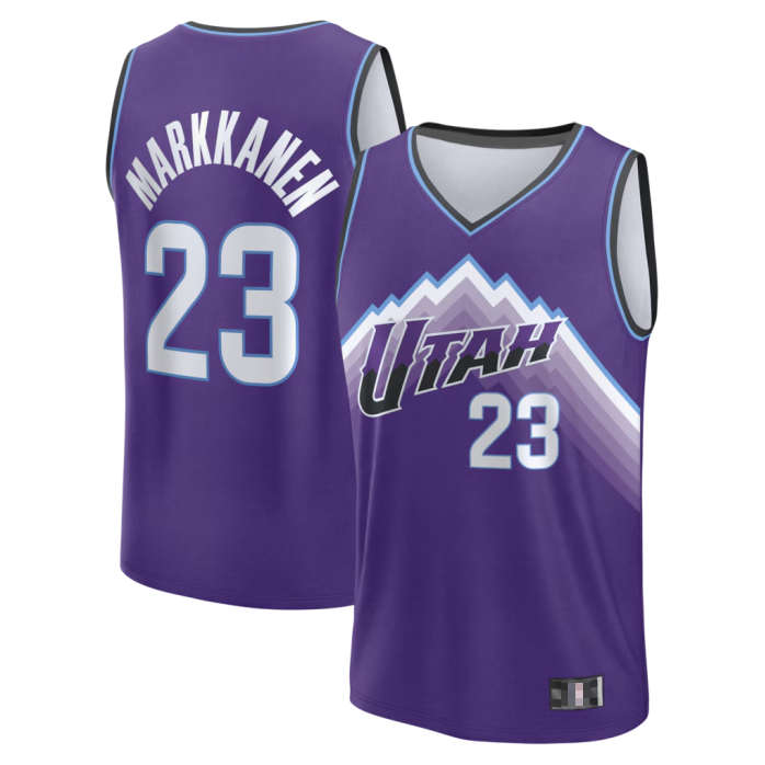 Elroe U.Jazz #23 Lauri Markkanen Fanatics Purple Fast Break Replica Jerseys - Icon Edition