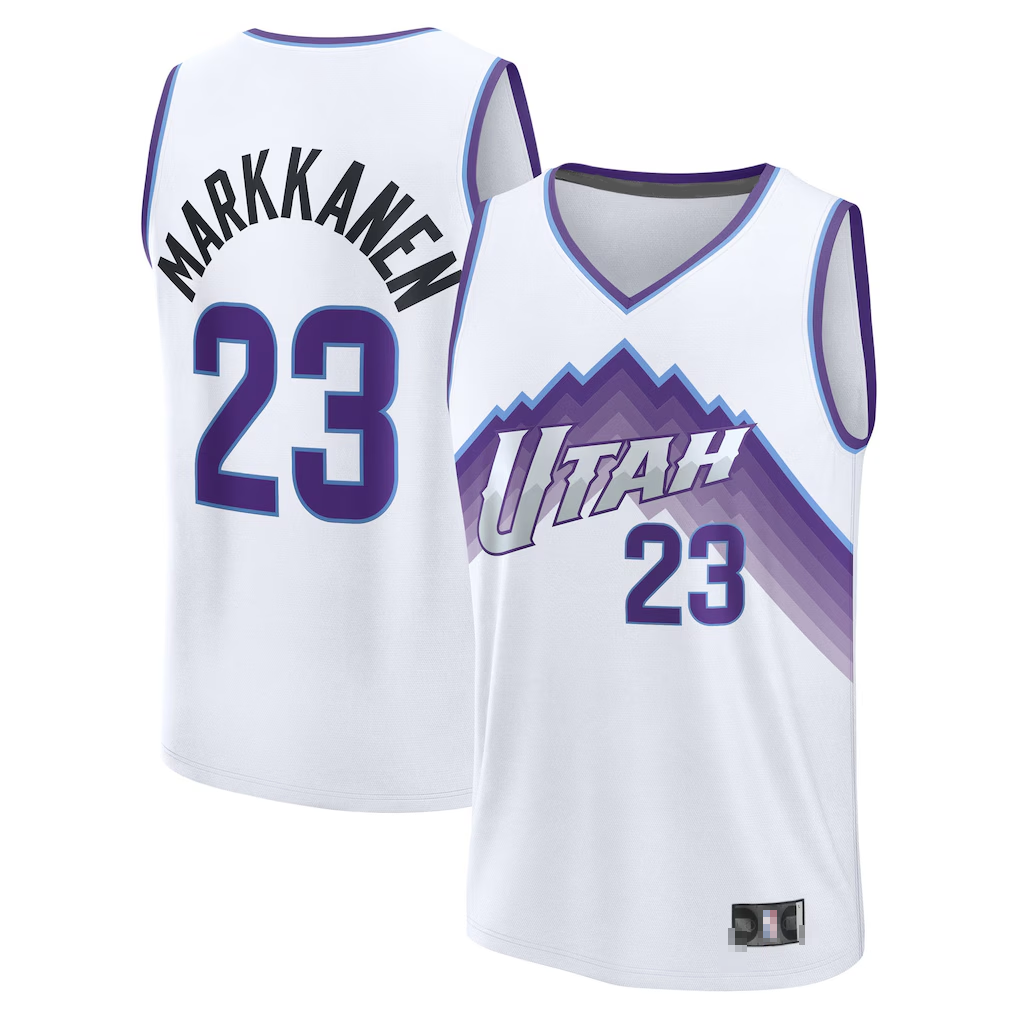 Elroe U.Jazz #23 Lauri Markkanen Fanatics White Fast Break Replica Player Jerseys - Association Edition