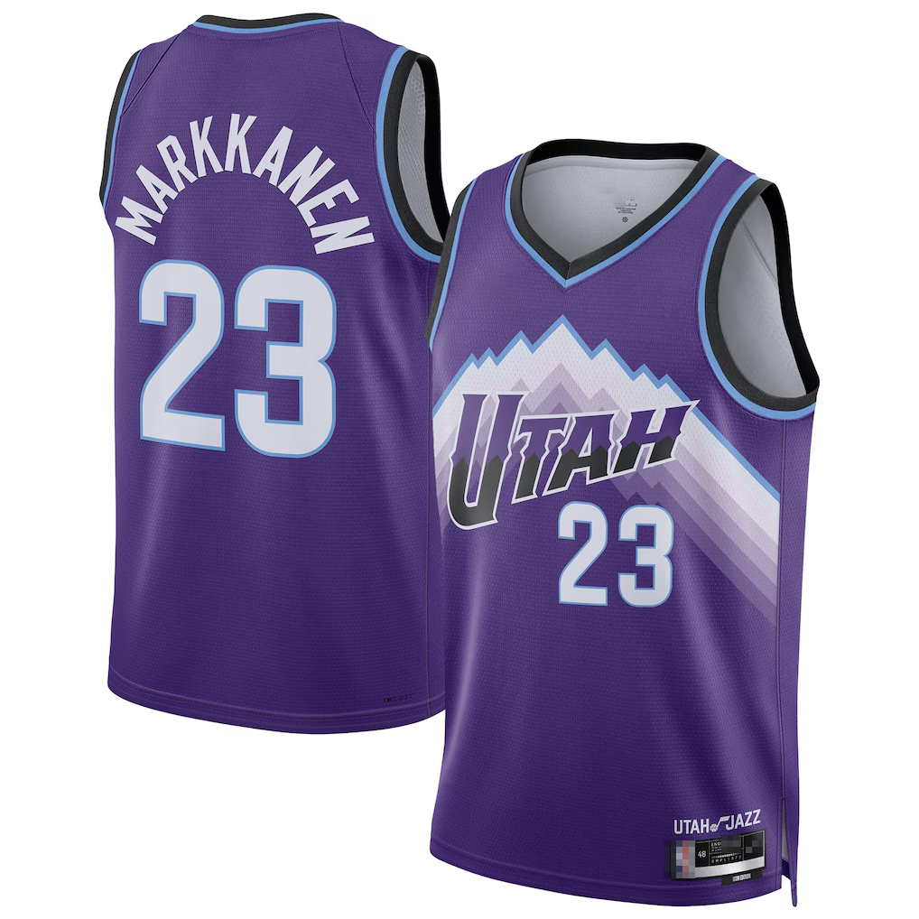 Elroe U.Jazz #23 Lauri Markkanen Purple Swingman Jerseys - Icon Edition