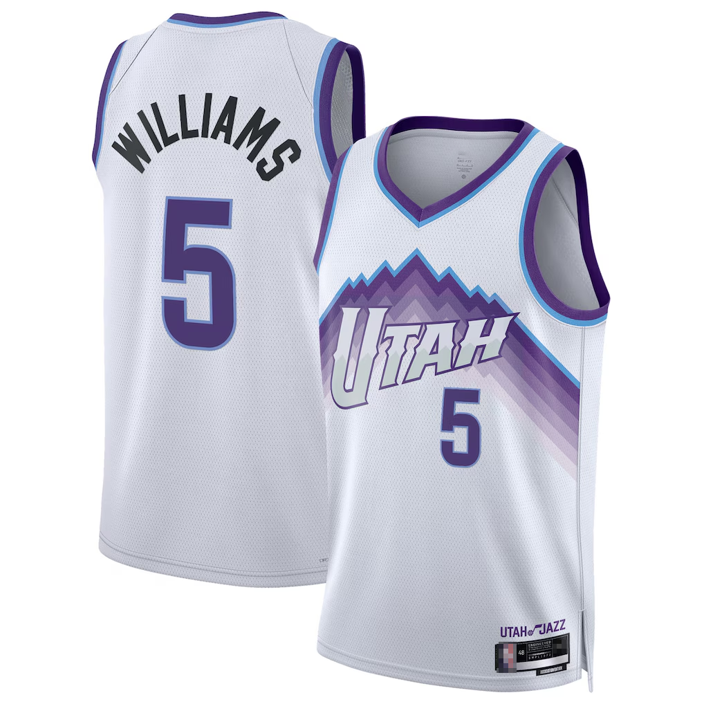 Elroe U.Jazz #5 Cody Williams White Swingman Jerseys - Association Edition