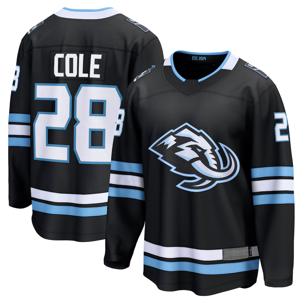 Elroe U.Mammoth #28 Ian Cole Black Home Breakaway Player Jerseys