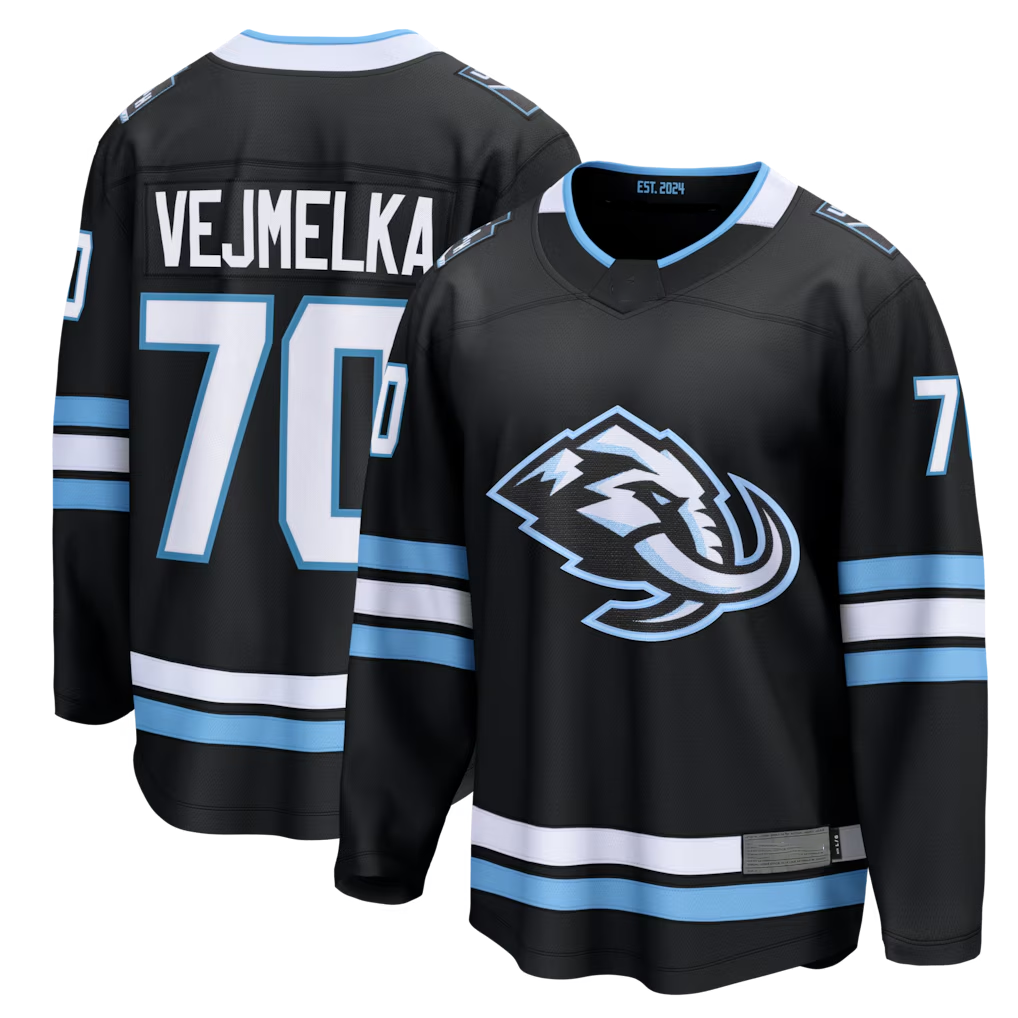 Elroe U.Mammoth #70 Karel Vejmelka Black Home Breakaway Jerseys