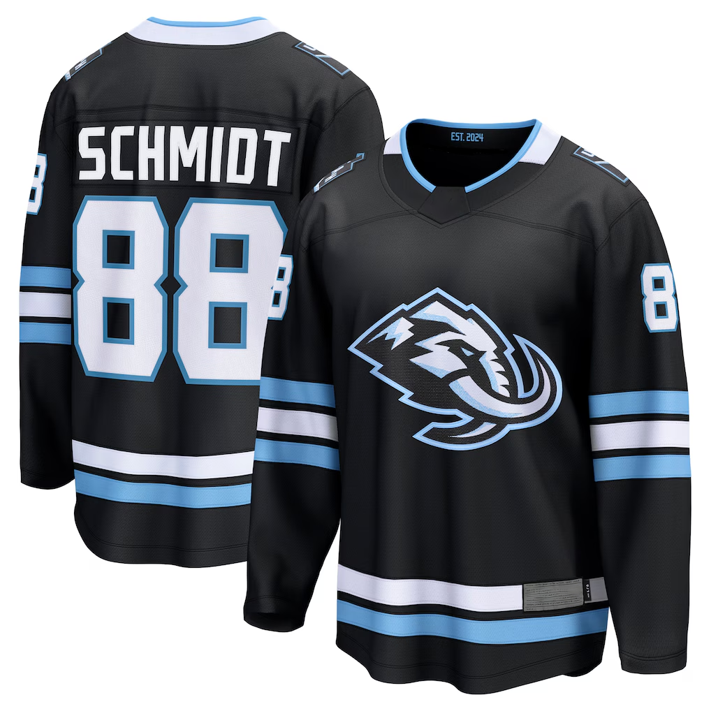 Elroe U.Mammoth #88 Nate Schmidt Black Home Breakaway Player Jerseys