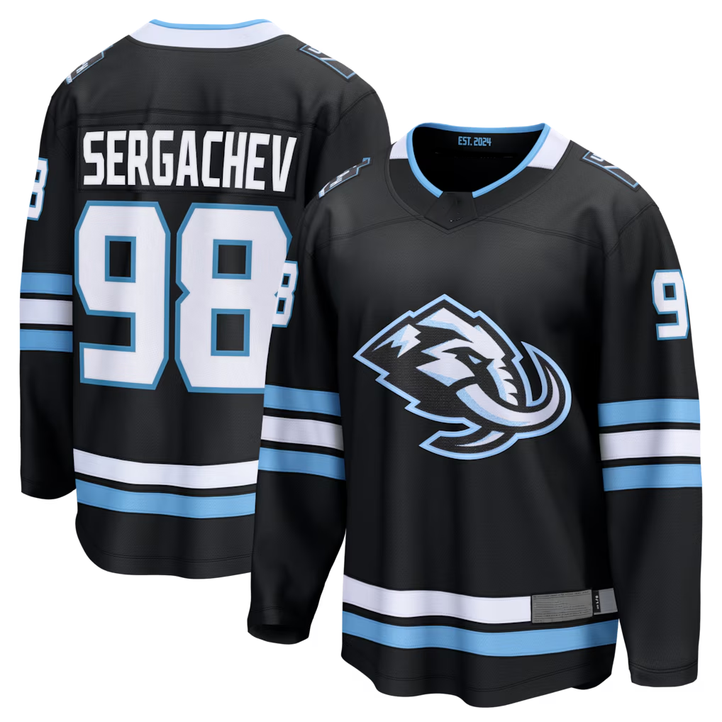 Elroe U.Mammoth #98 Mikhail Sergachev Black Home Breakaway Player Jerseys