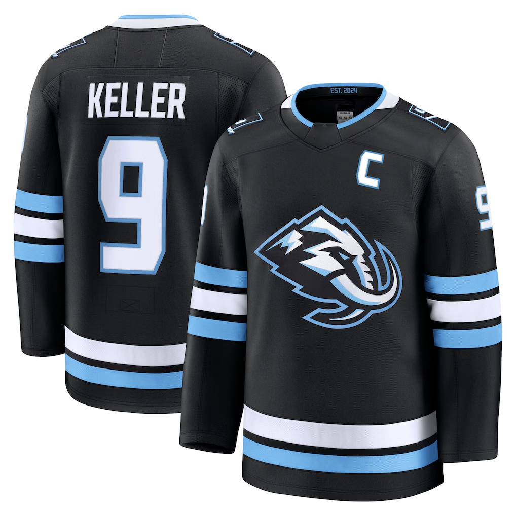 Elroe U.Mammoth #9 Clayton Keller Black Home Premium Player Jerseys