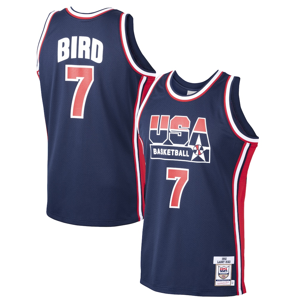 Elroe USA Basketball #7 Larry Bird Mitchell & Ness Navy 1992 Dream Team Authentic Jerseys