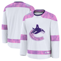 Elroe V.Canucks White 2024 Hockey Fights Cancer Practice Jerseys