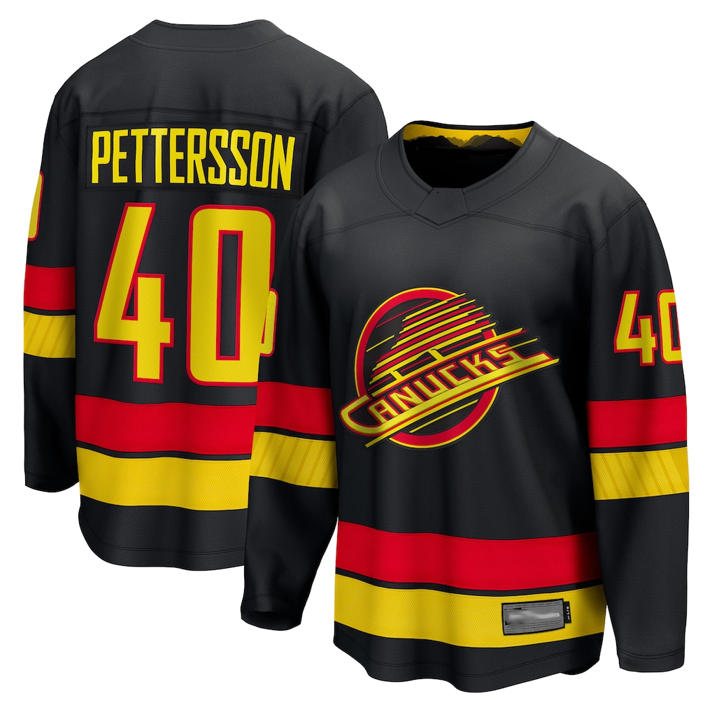 Elroe V.Canucks #40 Elias Pettersson Black Breakaway Jerseys