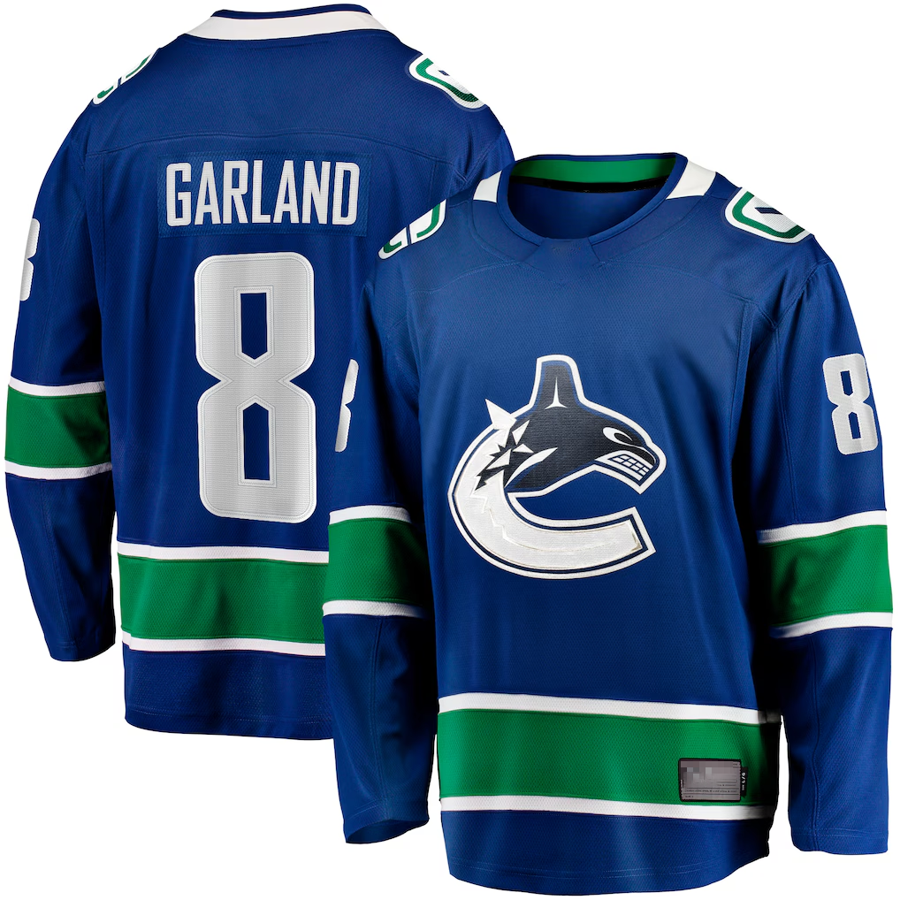 Elroe V.Canucks #8 Conor Garland Blue Home Breakaway Jerseys
