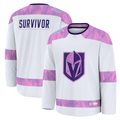 Elroe V.Golden Knights White Hockey Fights Cancer Survivor Practice Jerseys