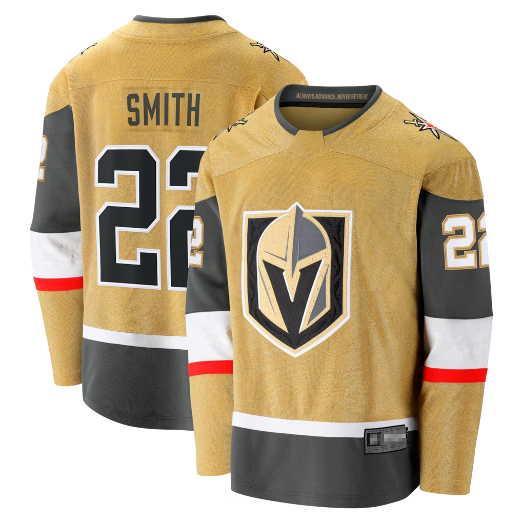 Elroe V.Golden Knights #22 Cole Smith Gold Home Breakaway Jerseys