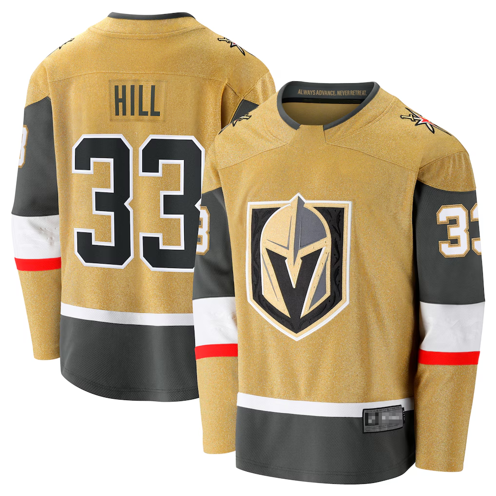 Elroe V.Golden Knights #33 Adin Hill Gold Home Breakaway Jerseys