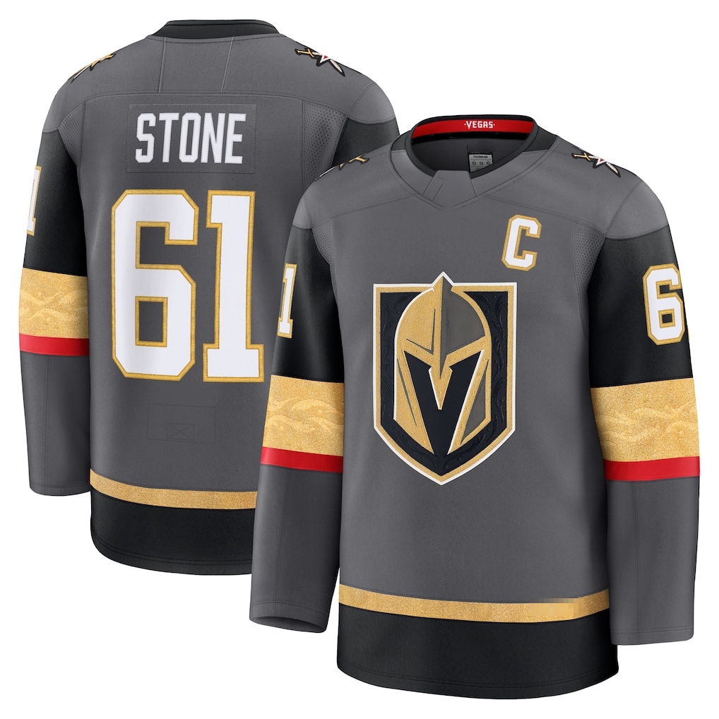 Elroe V.Golden Knights #61 Mark Stone Gray Alternate Premium Jerseys