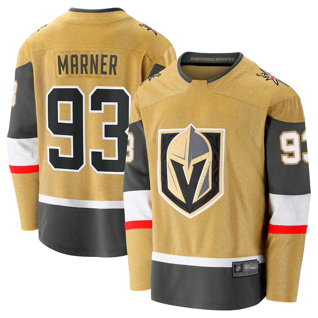Elroe V.Golden Knights #93 Mitch Marner Gold Home Breakaway Stitched Jerseys
