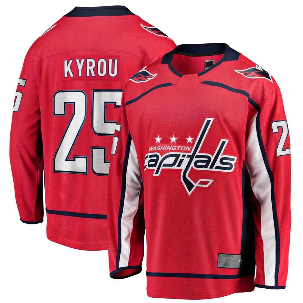 Elroe W.Capitals #25 Jordan Kyrou Red Home Breakaway Jerseys