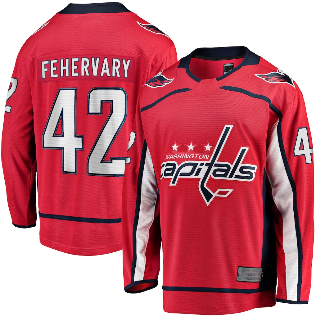 Elroe W.Capitals #42 Martin Fehervary Red Home Breakaway Player Jerseys