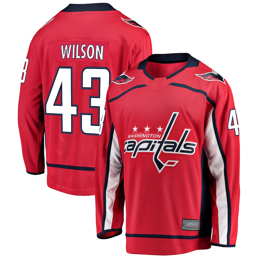 Elroe W.Capitals #43 Tom Wilson Red Home Breakaway Player Jerseys