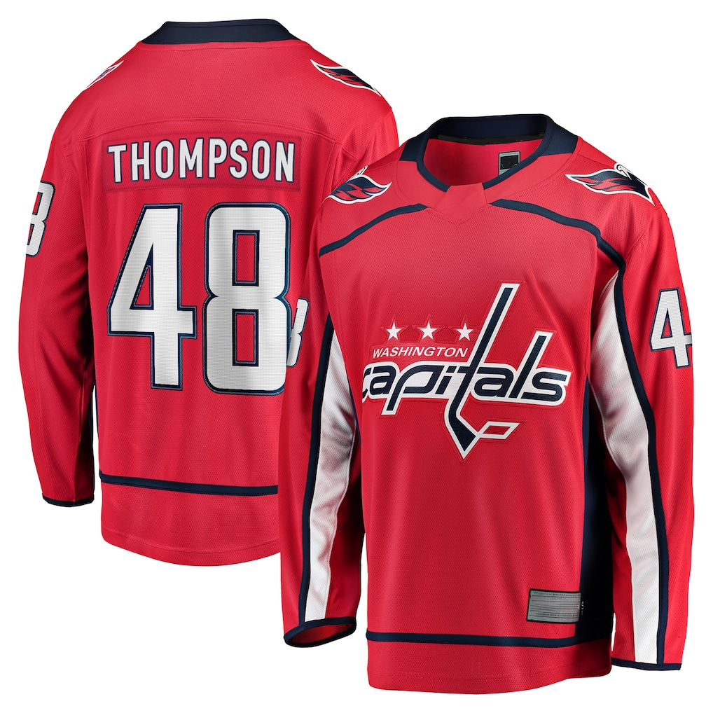 Elroe W.Capitals #48 Logan Thompson Red Home Premier Breakaway Player Jerseys
