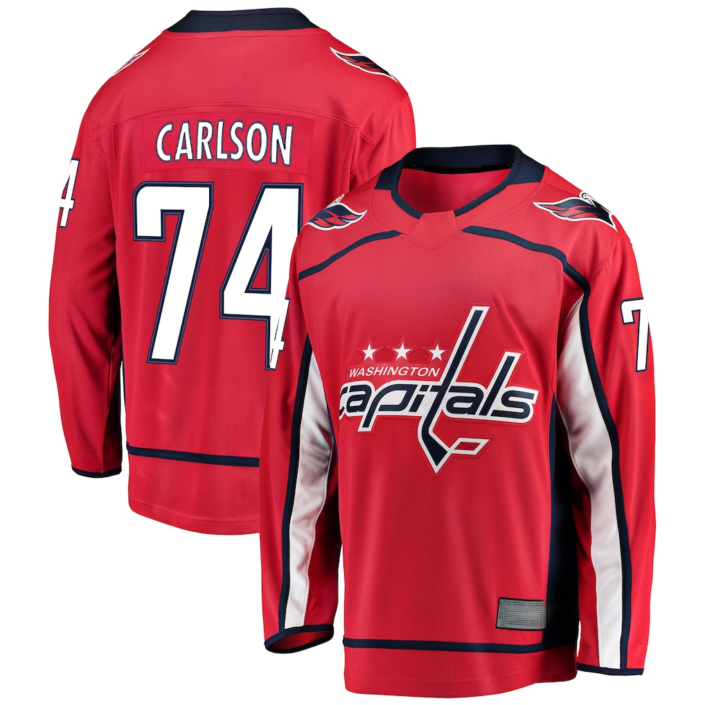 Elroe W.Capitals #74 John Carlson Red Home Breakaway Player Jerseys