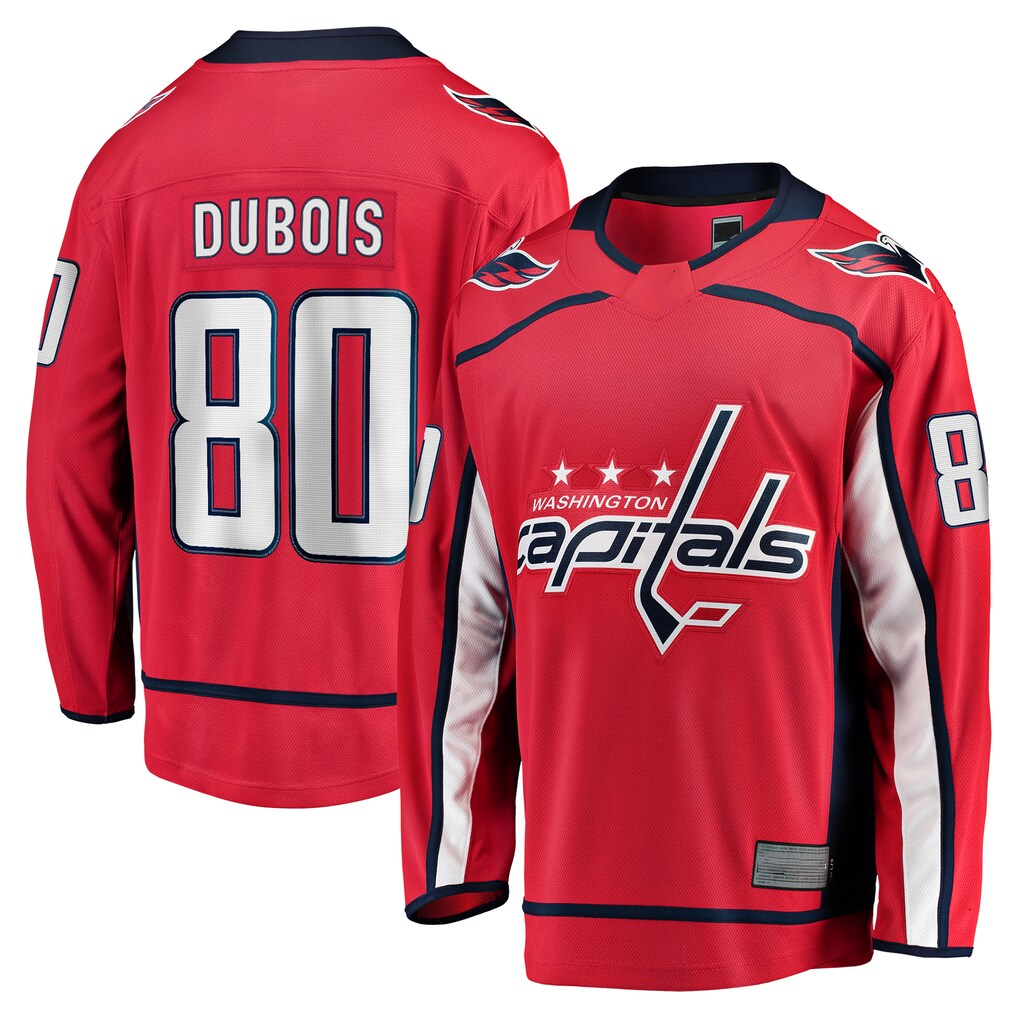Elroe W.Capitals #80 Pierre-Luc Dubois Red Home Premier Breakaway Player Jerseys