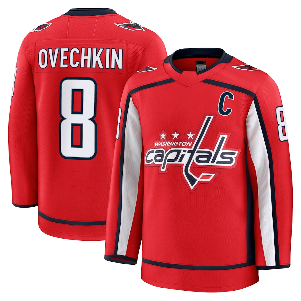 Elroe W.Capitals #8 Alexander Ovechkin Red Home Premium Jerseys
