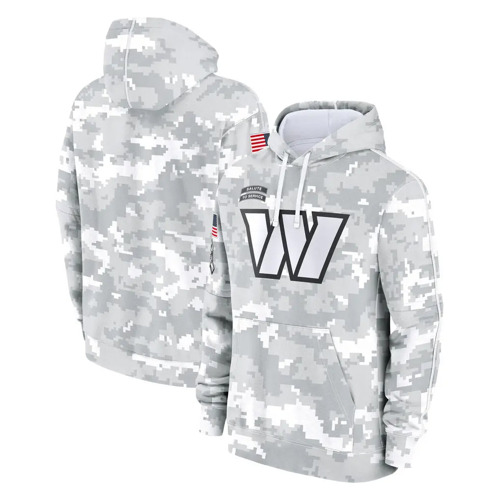 Elroe W.Commanders Arctic Camo Limited Salute to Service Pullover Hoodies Game Blank Player Stitched Jerseys