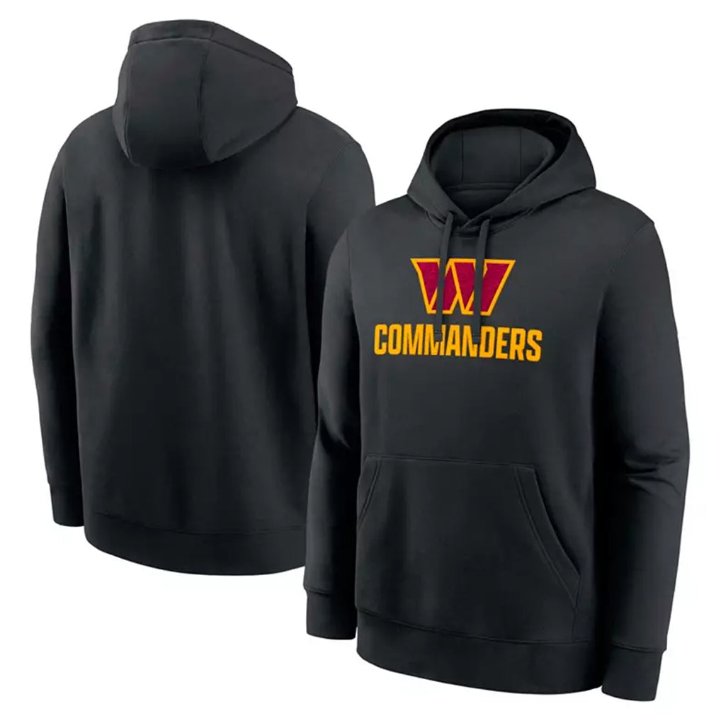 Elroe W.Commanders Black Pullover Hoodies Home Game Blank Player Stitched Jerseys
