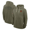 Elroe W.Commanders Olive Salute to Service Pullover Hoodies Limited Home Blank Player Stitched Jerseys