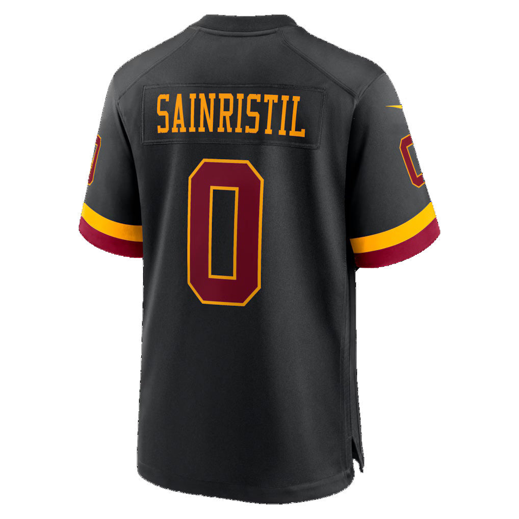 Elroe W.Commanders #0 Mike Sainristil Black Hail Raiser Alternate Game Stitched Jerseys