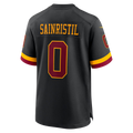 Elroe W.Commanders #0 Mike Sainristil Black Hail Raiser Alternate Game Stitched Jersey