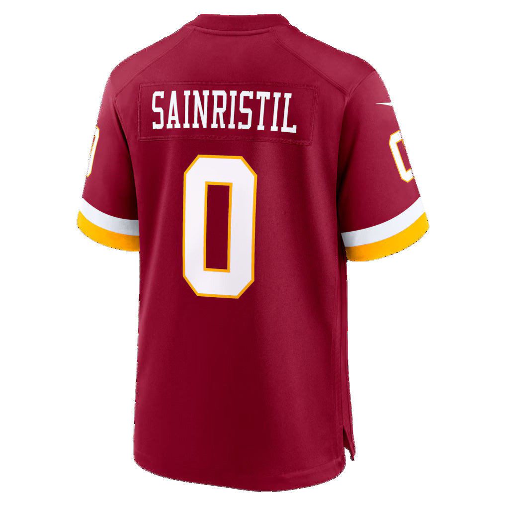 Elroe W.Commanders #0 Mike Sainristil Burgundy Game Stitched Jersey