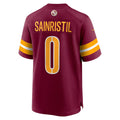 Elroe W.Commanders #0 Mike Sainristil Burgundy Game Stitched Jerseys