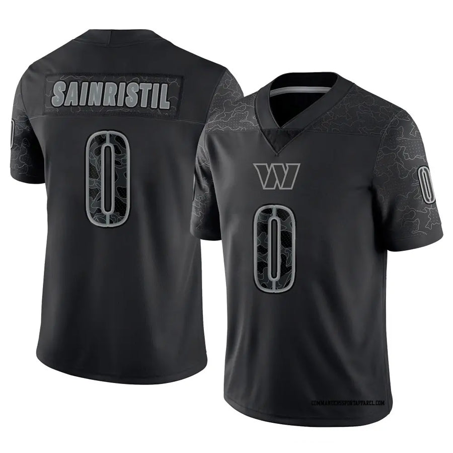 Elroe W.Commanders #0 Mike Sainristil Player Black RFLCTV Limited Stitched Jerseys