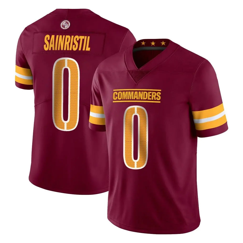 Elroe W.Commanders #0 Mike Sainristil Player Burgundy Vapor Limited Stitched Jerseys