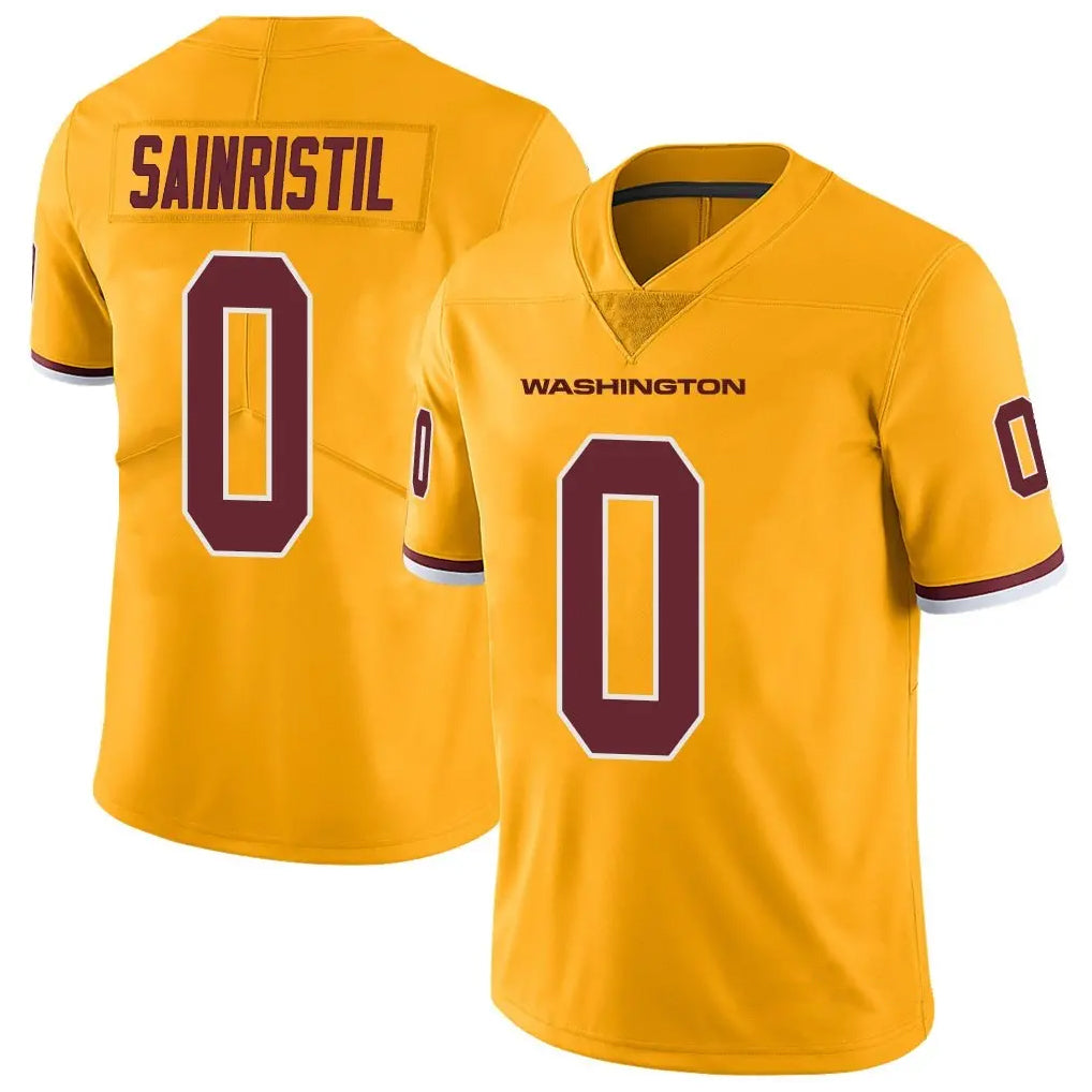 Elroe W.Commanders #0 Mike Sainristil Player Gold Vapor Limited Stitched Jerseys