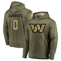 Elroe W.Commanders #0 Mike Sainristil Player Olive Salute to Service Hoodies Stitched Jerseys