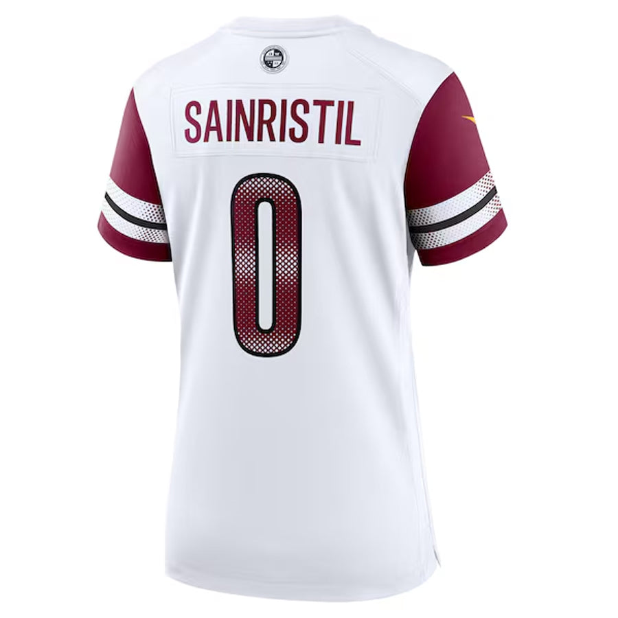 Elroe W.Commanders #0 Mike Sainristil Player White Home Game Stitched Jerseys