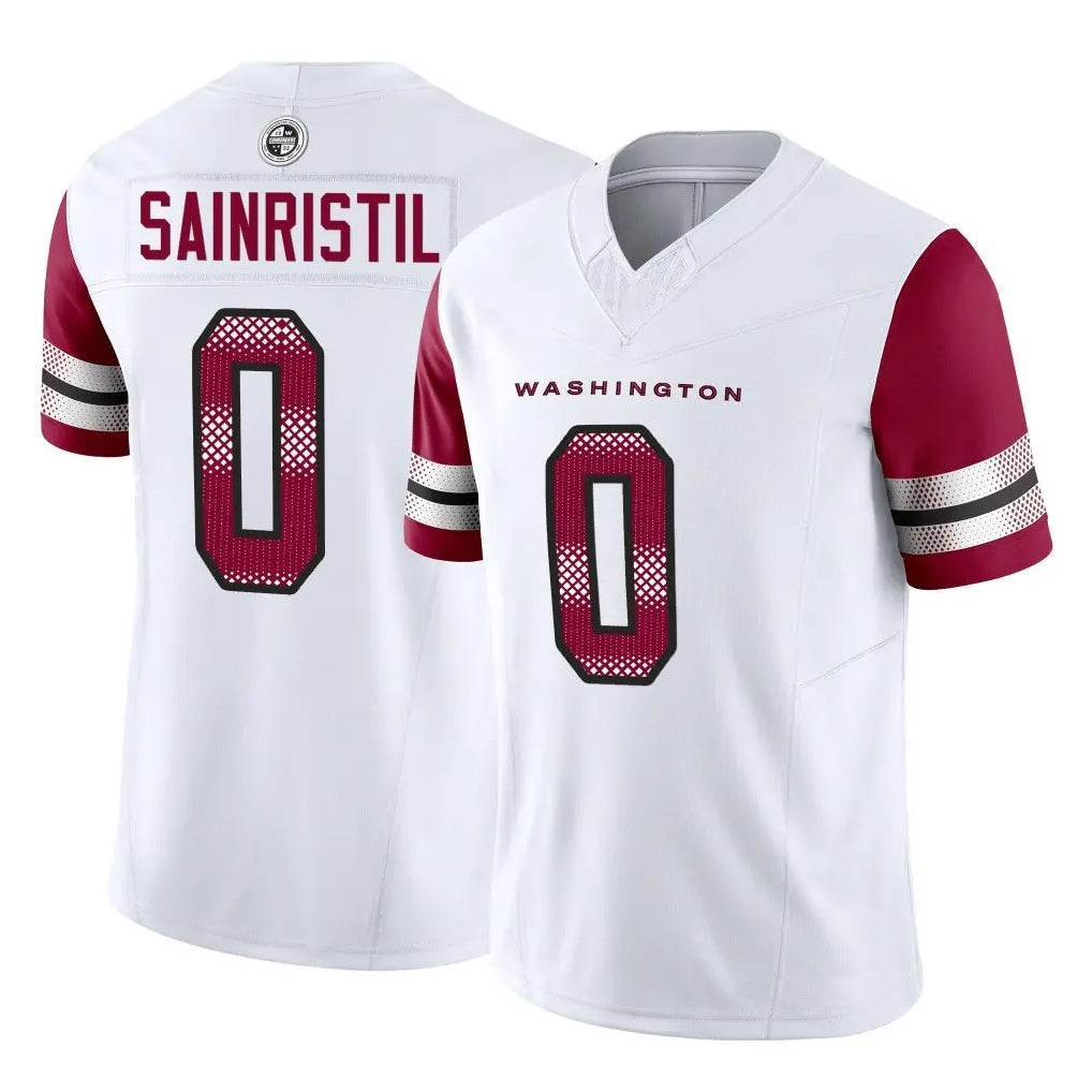 Elroe W.Commanders #0 Mike Sainristil Player White Vapor F.U.S.E. Limited Stitched Jerseys