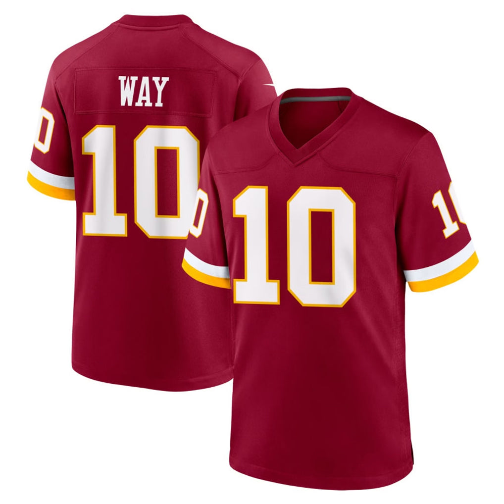 Elroe W.Commanders #10 Tress Way Player Burgundy Game Home Stitched Jerseys