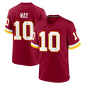 Elroe W.Commanders #10 Tress Way Player Burgundy Game Home Stitched Jerseys