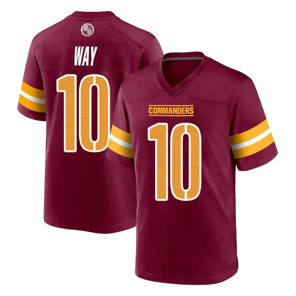 Elroe W.Commanders #10 Tress Way Player Burgundy Home Game Stitched Jerseys