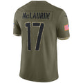 Elroe W.Commanders #17 Terry McLaurin Player Olive Salute To Service Limited Stitched Jerseys