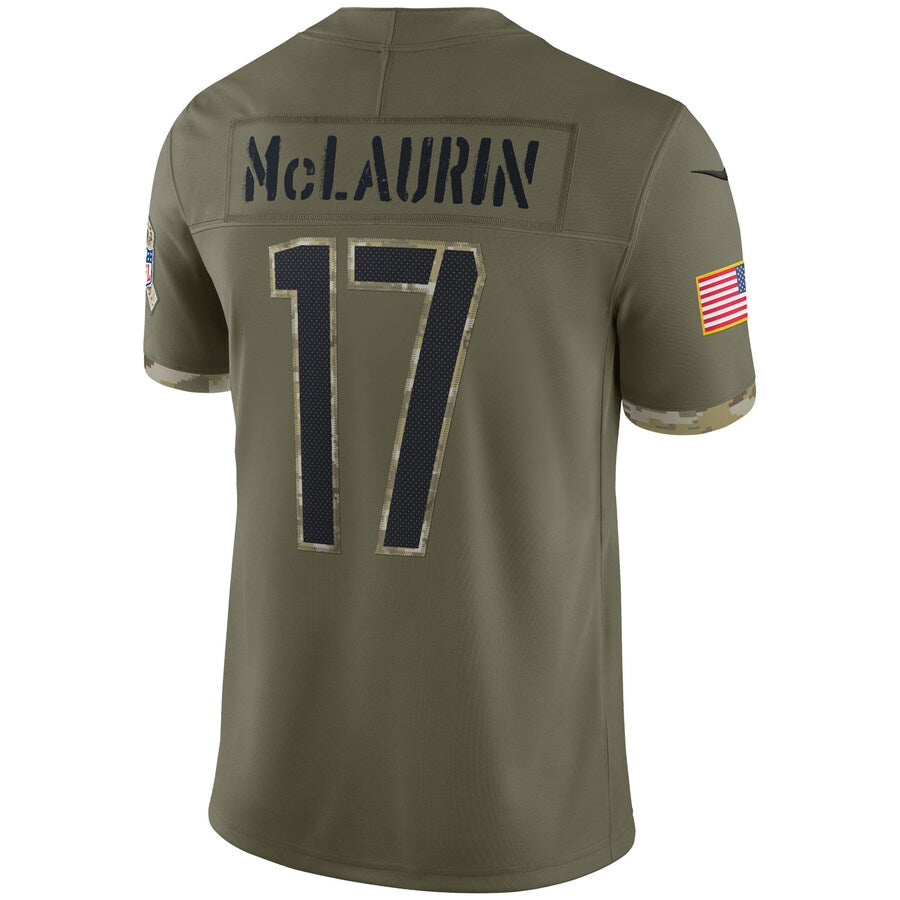 Elroe W.Commanders #17 Terry McLaurin Player Olive Salute To Service Limited Stitched Jerseys