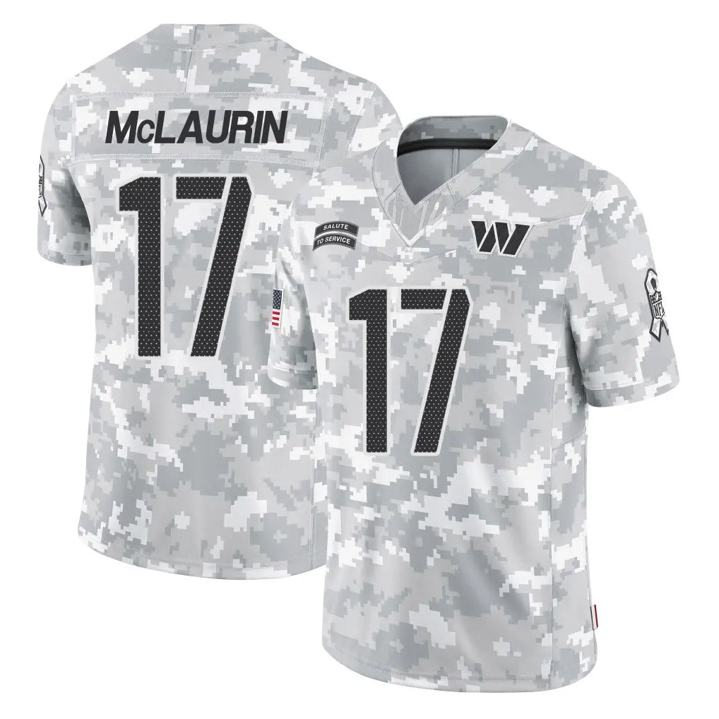 Elroe W.Commanders #17 Terry Mclaurin Player Arctic Camo Limited Salute To Service Home Game Stitched Jerseys